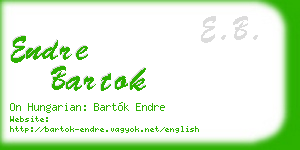 endre bartok business card